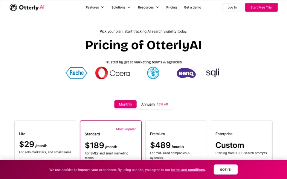 Otterly.AI 公式サイト(2026年10月時点)
