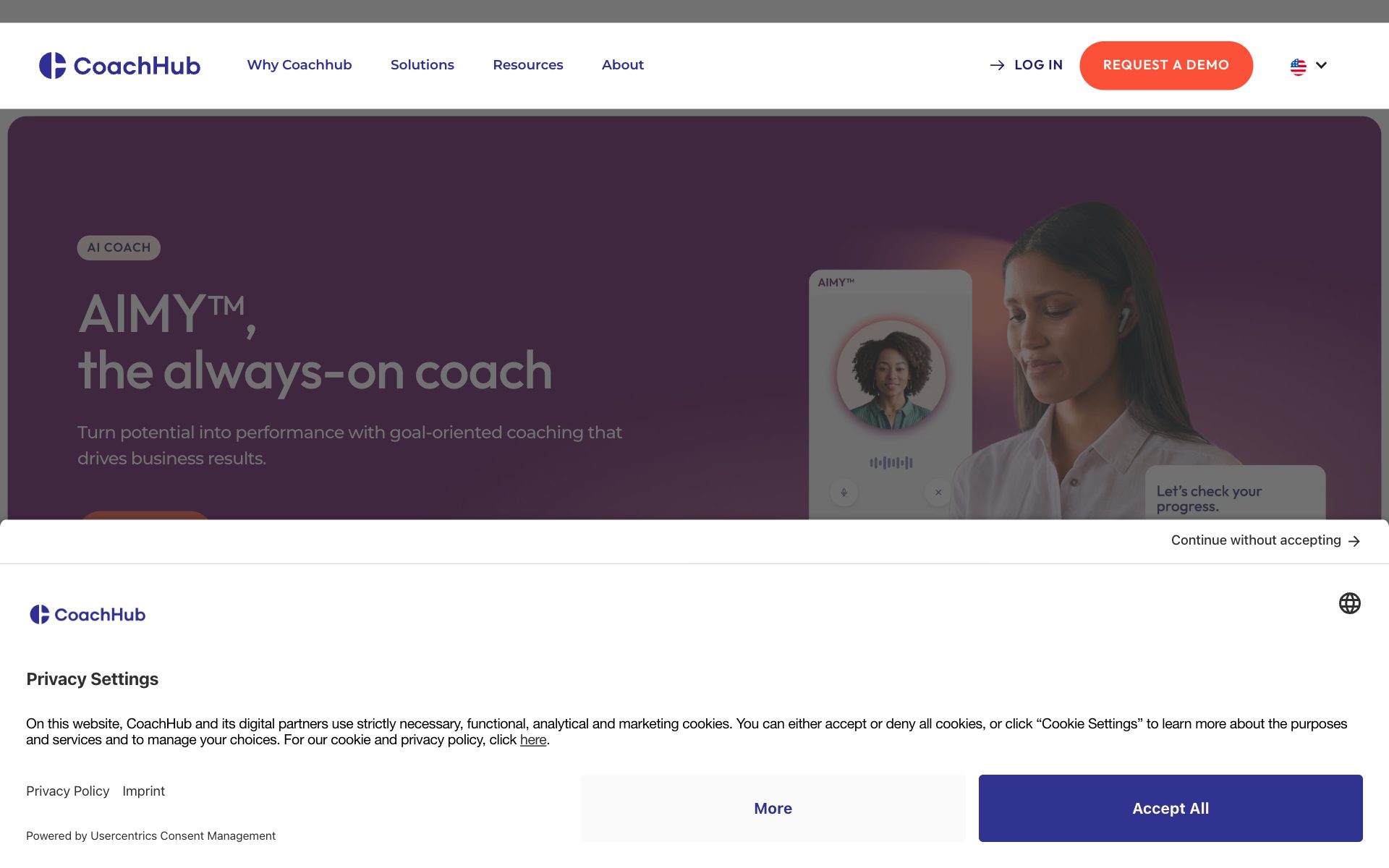CoachHub AIMYの公式サイト（トップページ）