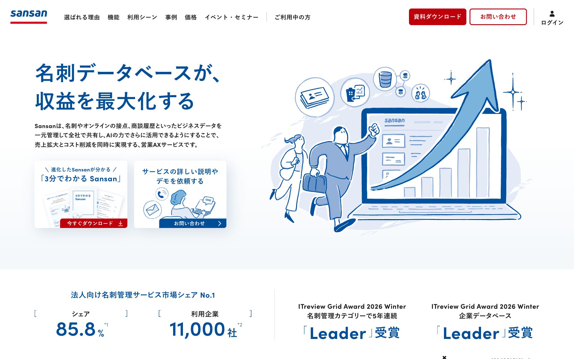 Sansanの公式サイト