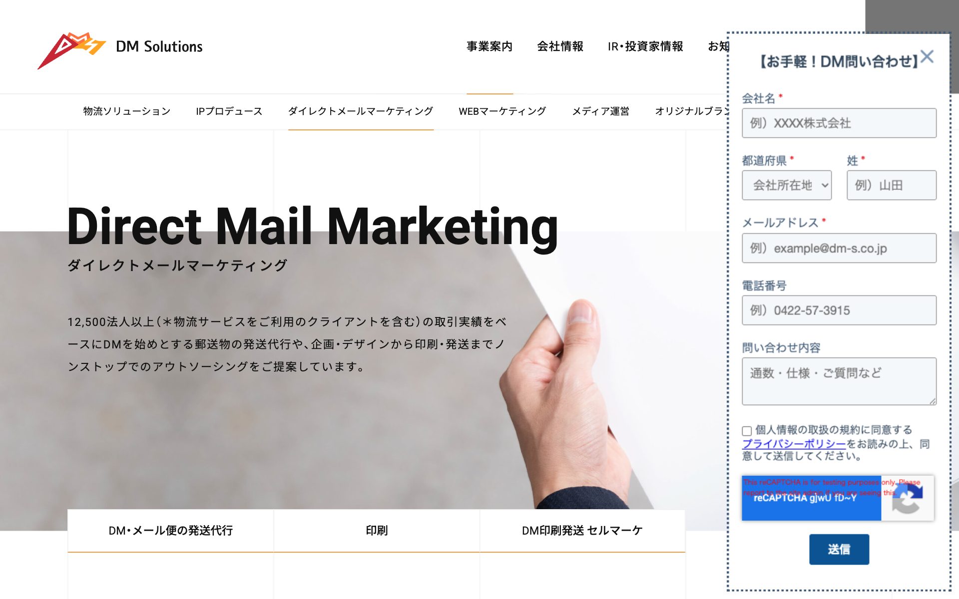 ディーエムソリューションズ（ダイレクトメールマーケティング）の公式サイト