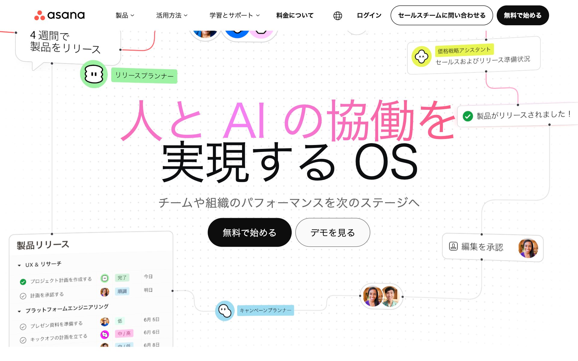 Asanaの公式サイト