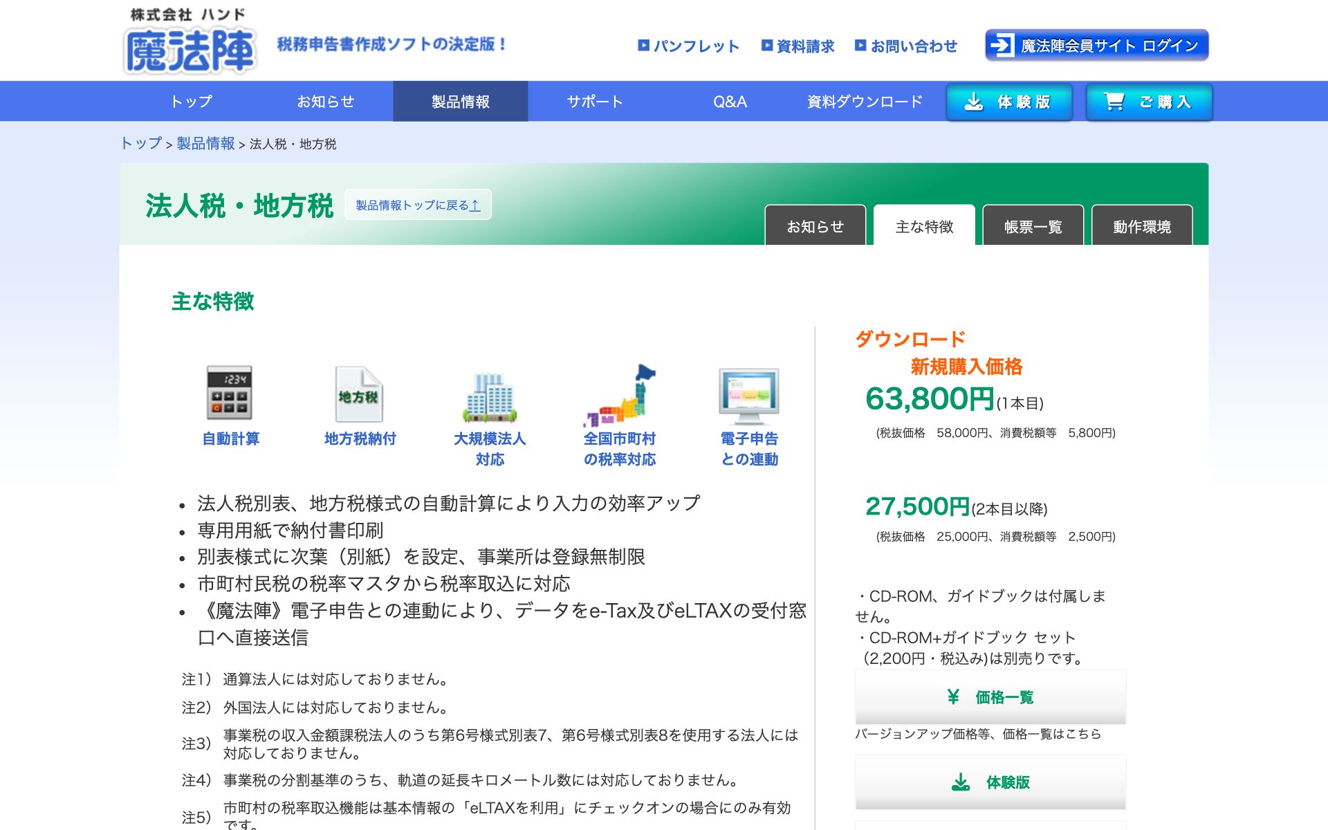 魔法陣［法人税・地方税］の公式サイト