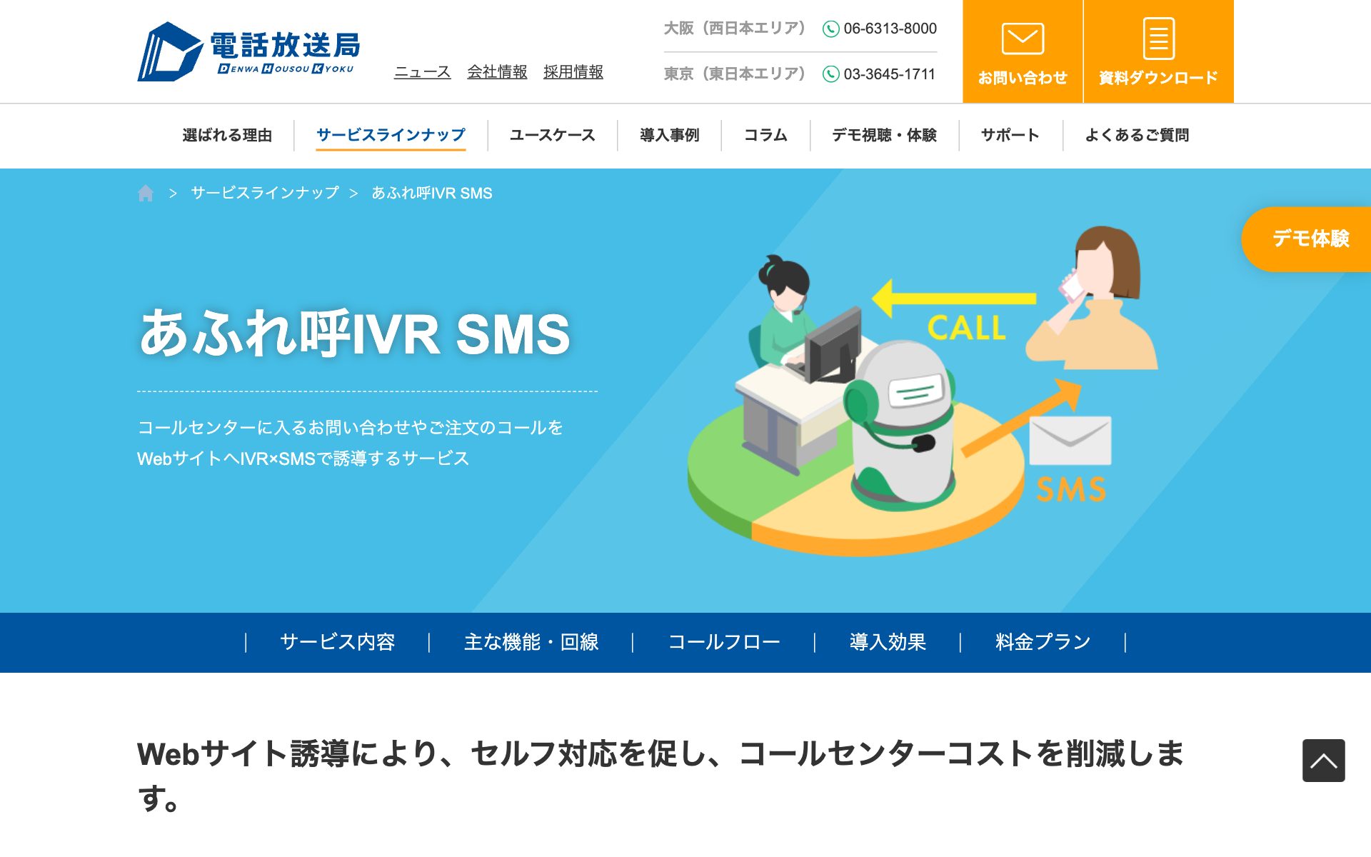あふれ呼IVR SMSの公式サイト
