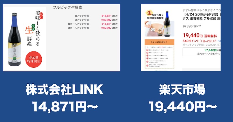 リンクモールと他社商品の比較