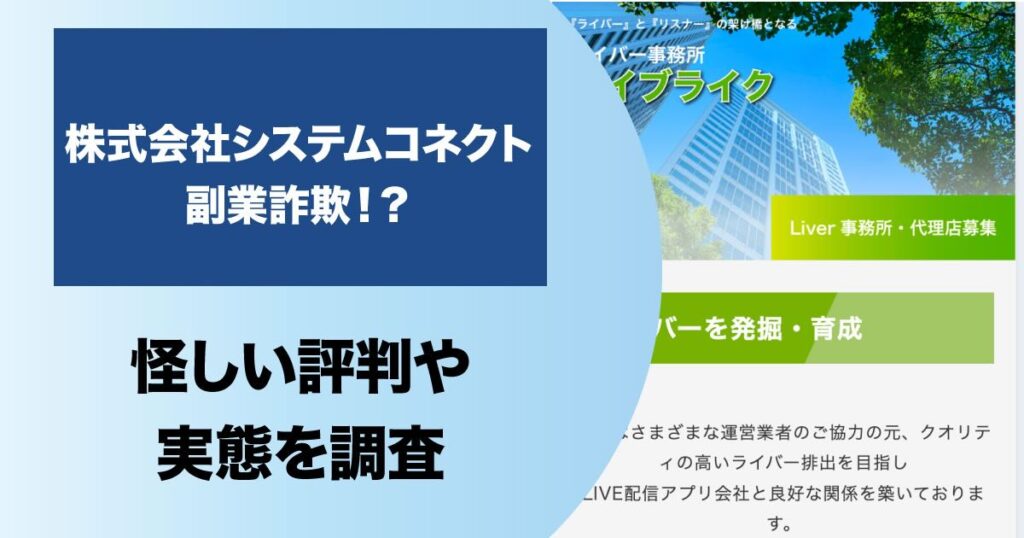 株式会社システムコネクトの副業は詐欺か！エージェンシーセキュアの怪しい評判・口コミや実態を調査