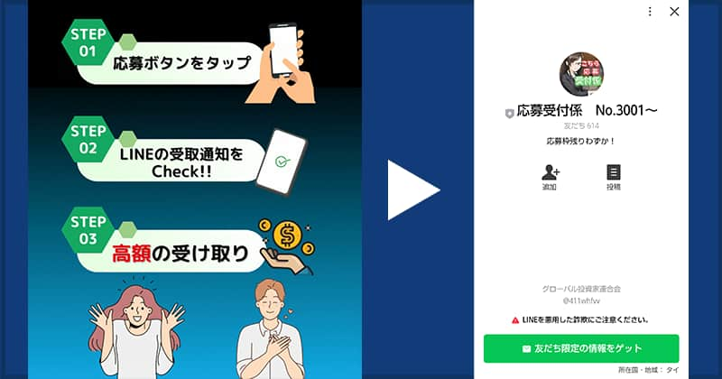 スマホdeゲット！の怪しいLINEに登録