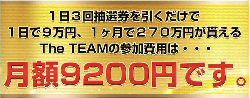 The TEAMの参加費用