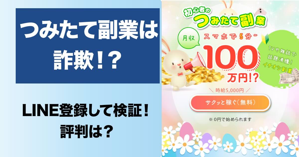 つみたて副業は詐欺か！LINE登録して検証！月収100万円は目指せない